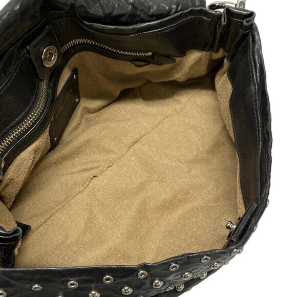 Auth PRADA - BR4344 Black Silver Leather Hardware Handbag - Picture 15 of 16